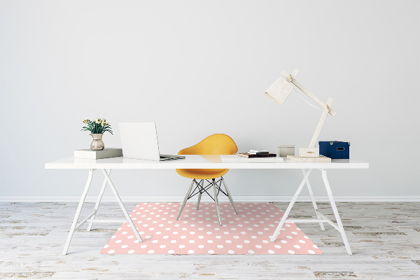 Computer chair mat white dots