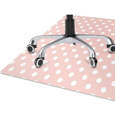 Computer chair mat white dots