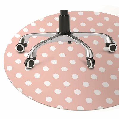 Computer chair mat white dots