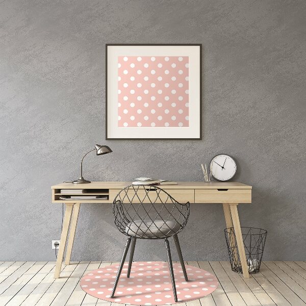 Computer chair mat white dots