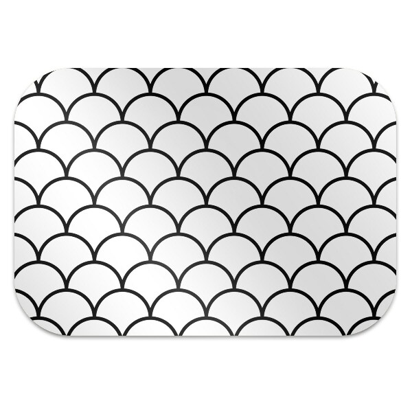 Chair mat floor panels protector scallop pattern