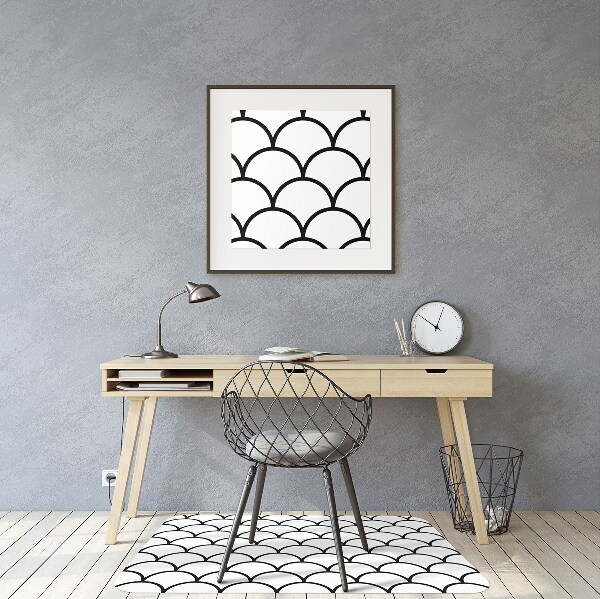 Chair mat floor panels protector scallop pattern