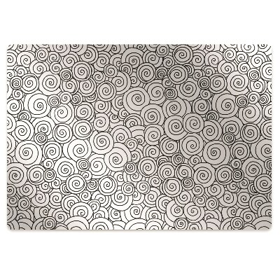 Office chair mat Black and white swirls