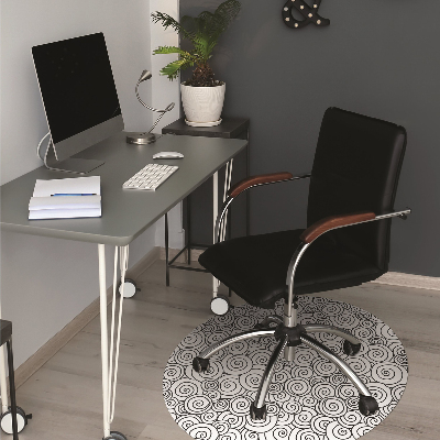 Office chair mat Black and white swirls