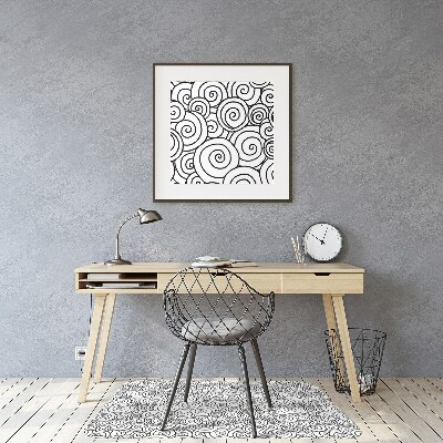 Office chair mat Black and white swirls