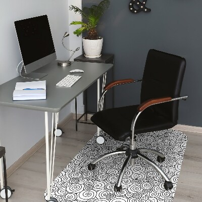 Office chair mat Black and white swirls