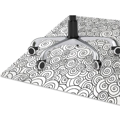 Office chair mat Black and white swirls