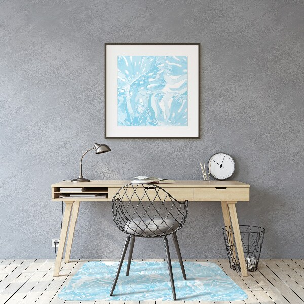 Office chair floor protector palm leaves