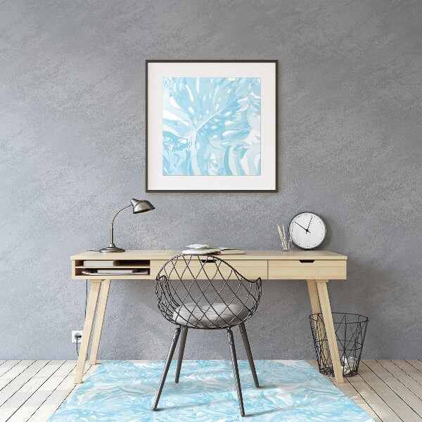 Office chair floor protector palm leaves