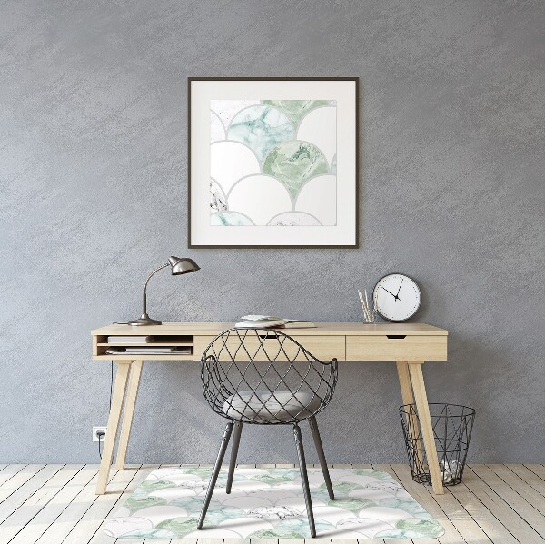 Desk chair mat scallops