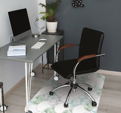 Desk chair mat scallops
