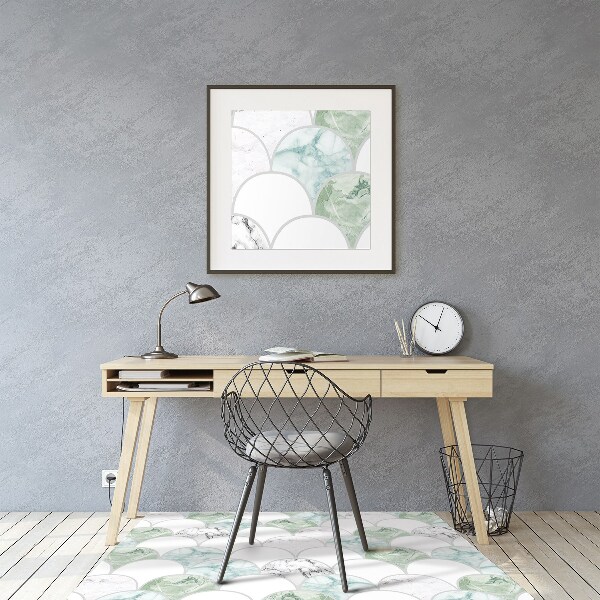 Desk chair mat scallops