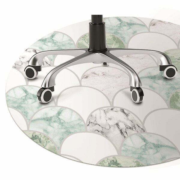 Desk chair mat scallops