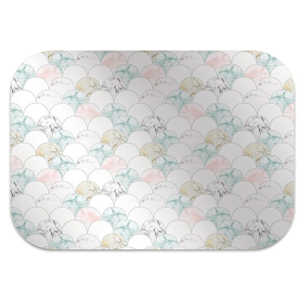 Chair mat floor panels protector pastel marble