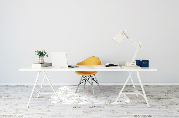 Chair mat floor panels protector pastel marble