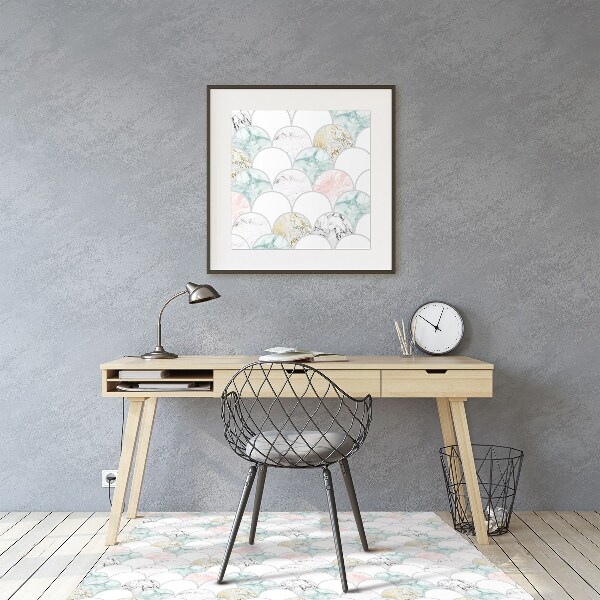 Chair mat floor panels protector pastel marble