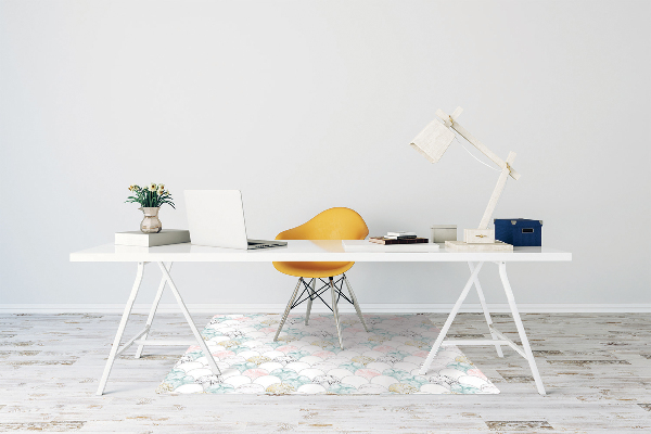 Chair mat floor panels protector pastel marble