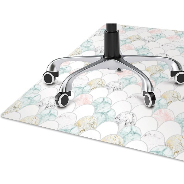 Chair mat floor panels protector pastel marble
