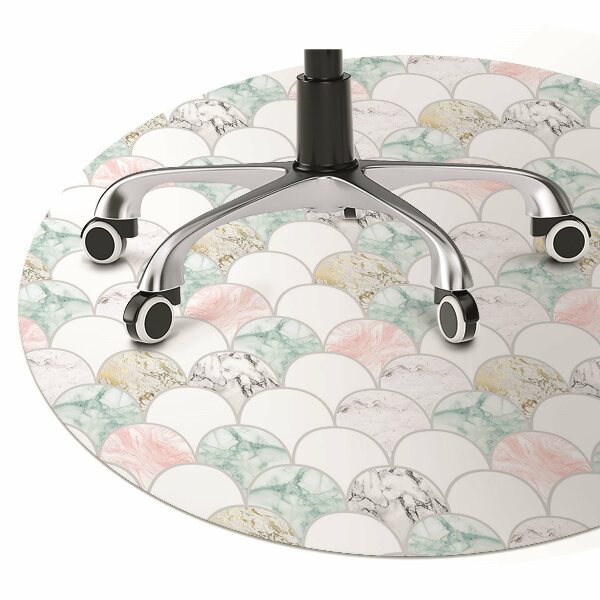 Chair mat floor panels protector pastel marble