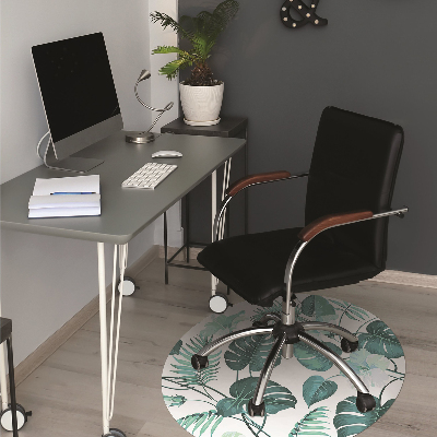 Office chair mat tropical leaves