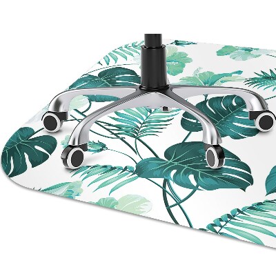 Office chair mat tropical leaves