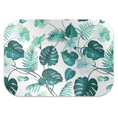 Office chair mat tropical leaves