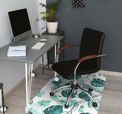 Office chair mat tropical leaves