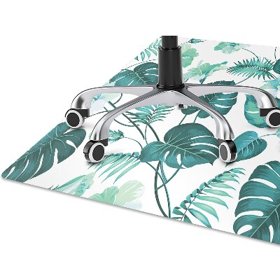 Office chair mat tropical leaves