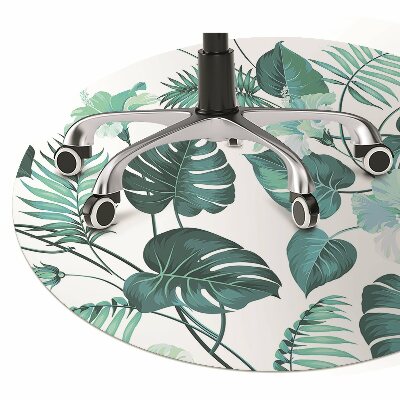 Office chair mat tropical leaves