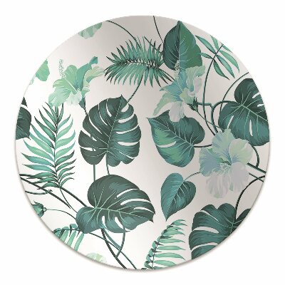 Office chair mat tropical leaves