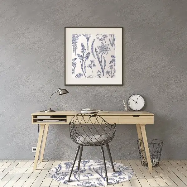 Computer chair mat wildflowers
