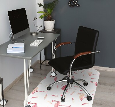 Office chair mat A flock of flamingos