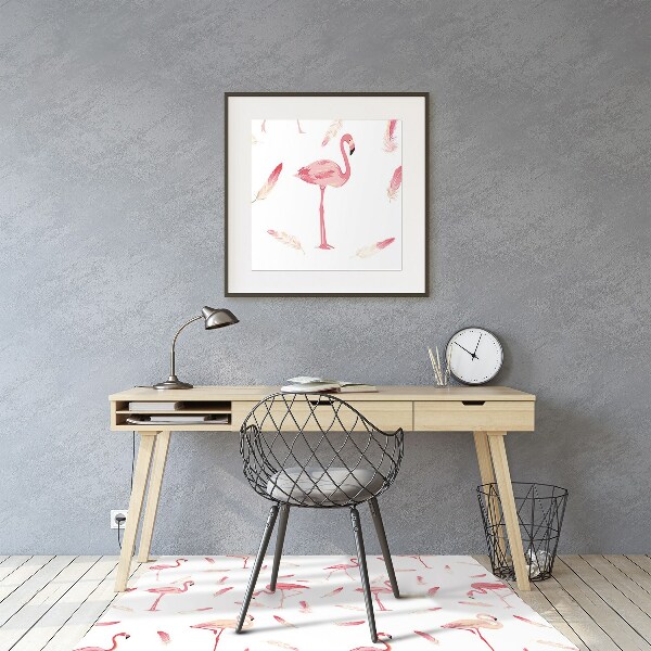 Office chair mat A flock of flamingos