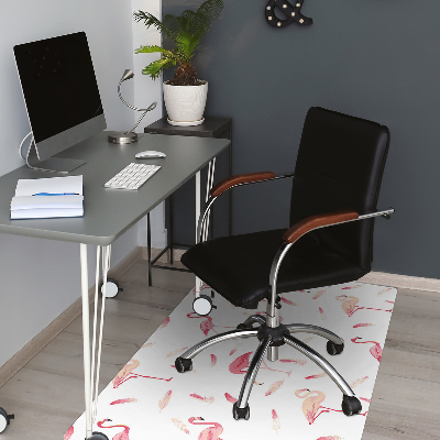 Office chair mat A flock of flamingos