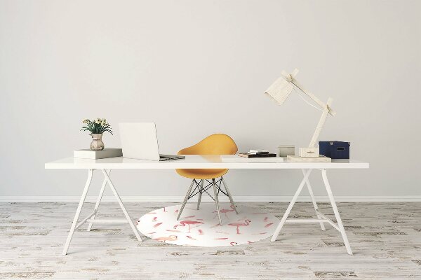 Office chair mat A flock of flamingos