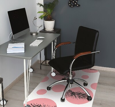 Desk chair mat pink pineapple