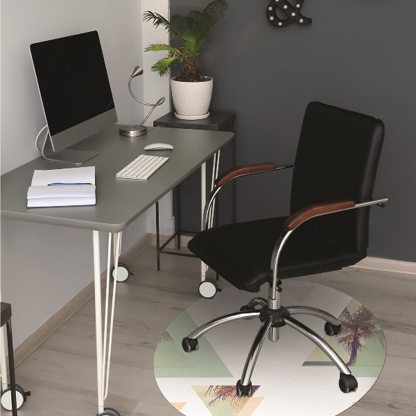 Office chair floor protector Palm trees in triangles