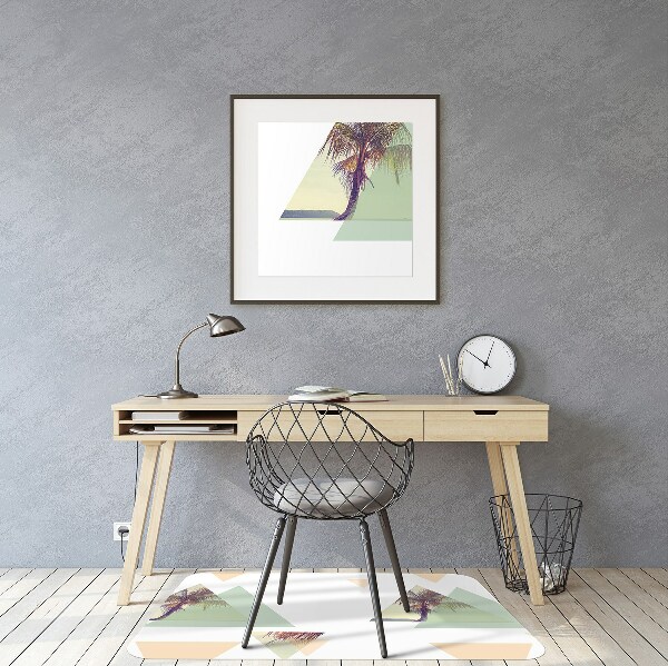 Office chair floor protector Palm trees in triangles