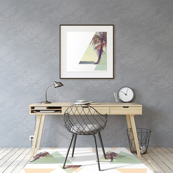 Office chair floor protector Palm trees in triangles
