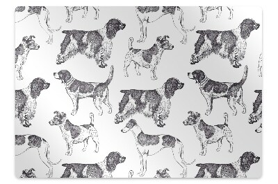 Office chair mat dogs pattern