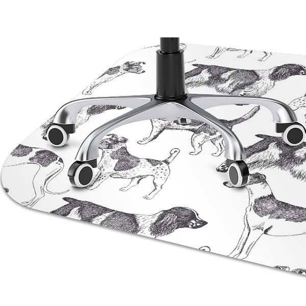 Office chair mat dogs pattern