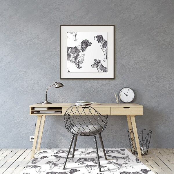 Office chair mat dogs pattern