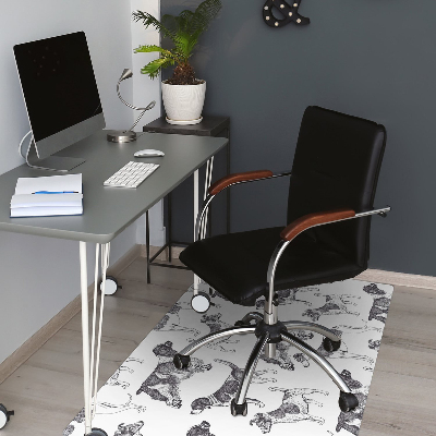 Office chair mat dogs pattern