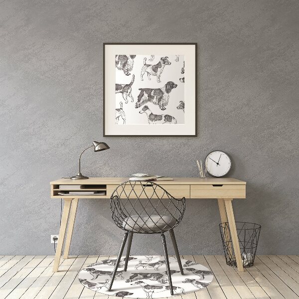 Office chair mat dogs pattern