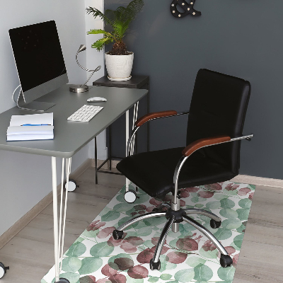 Desk chair mat floral pattern