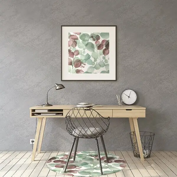 Desk chair mat floral pattern