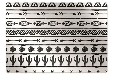 Office chair mat Boho black and white
