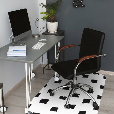 Office chair mat painted squares