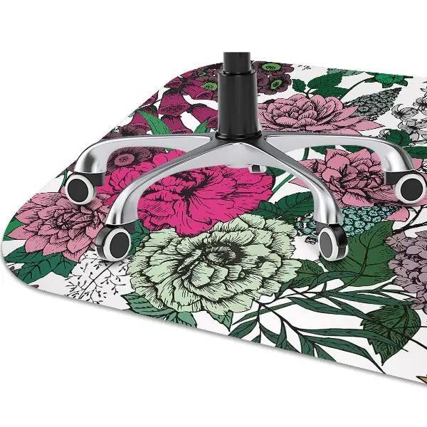 Office chair floor protector Vintage flowers