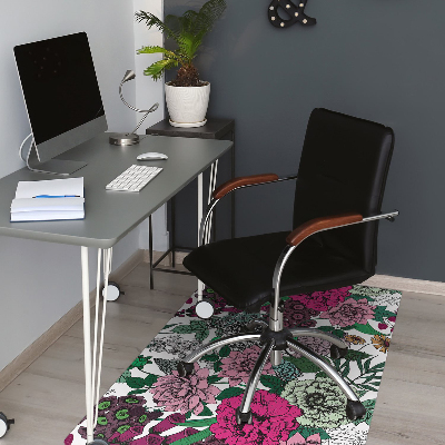 Office chair floor protector Vintage flowers